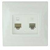 Розетка  RJ11+RJ45 (внутренняя + компьютерная) малая REXANT 03-13