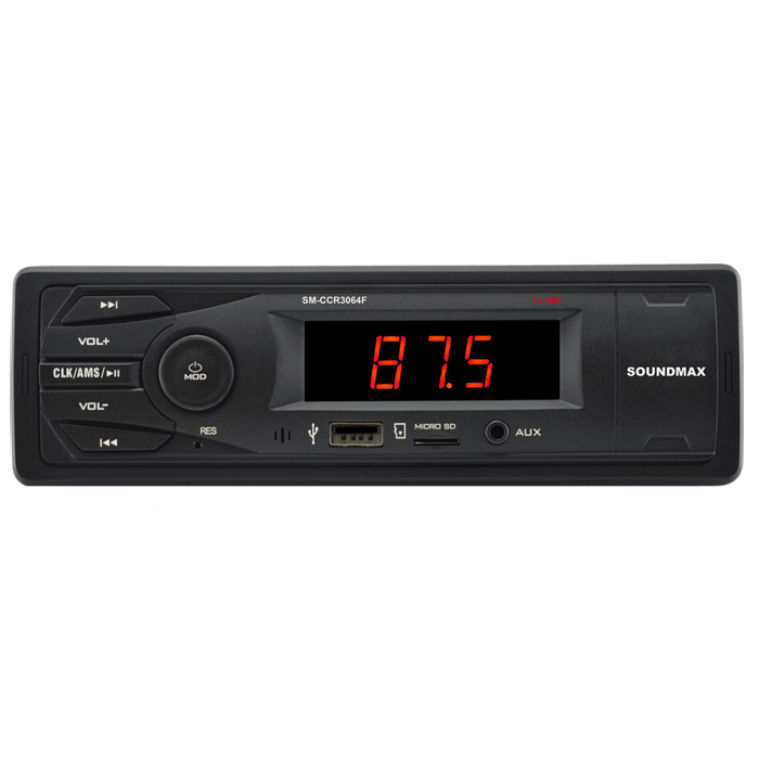 Автомагнитола SOUNDMAX-3064F 4x40Вт,MP3, USB, SD