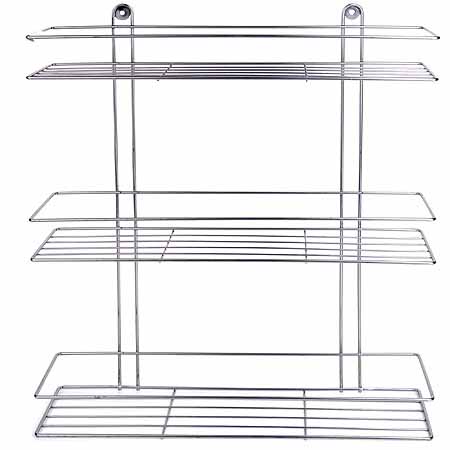 Полка настенная 3-х ярусная Lecco Plus 47*35*13см хром 310864