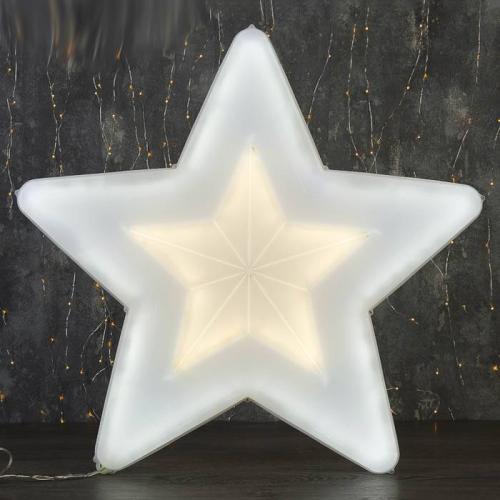 Фигура светодиодная уличная Звезда белая 58x58х4см,360LED,3м,8реж. 3612439