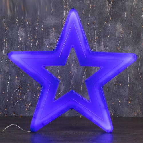 Фигура светодиодная уличная Звезда синяя 56x56х4см,240LED,3м,фиксинг,синий 3612436