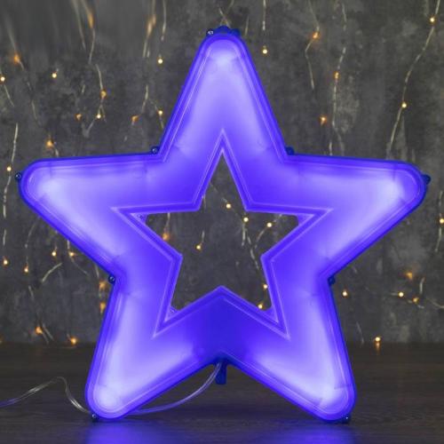 Фигура светодиодная уличная Звезда синяя 30x30х4см,120LED,3м,фиксинг,синий 3612428