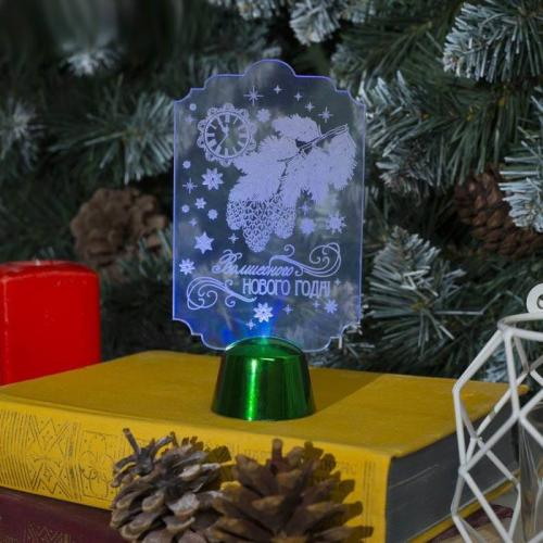 Фигура светодиодная подставка Волшебного Нового Года 14,5х7,8см,1LED,разноц. 2446490