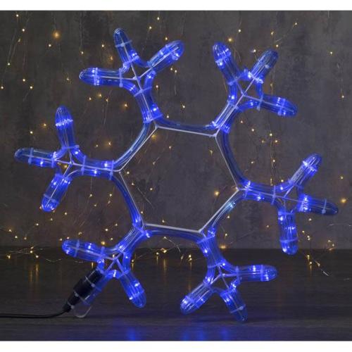Фигура светодиодная(дюралайт) Снежинка 39х39см, 72LED, 220V, синий-белый 2315078