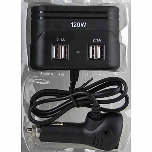 Разветв прикур тройной 1680 +4 USB авто 120W с вольтметром 79480