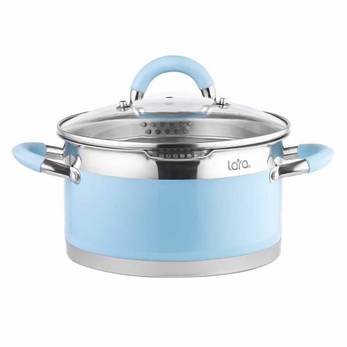 Кастрюля LARA ЧИКАГО LR02-775 24х13,5см 5,9л капс инд дно,крышка,стальн.ручки