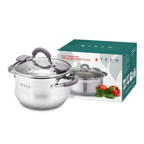 Кастрюля 3,9л нерж. TECO TC-C3900-01G