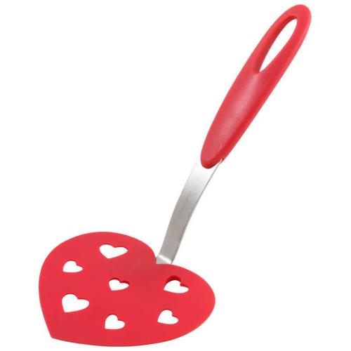 Лопатка кулинарная Mallony Сердце(PT-Heart)малая,с отверстиями, 26*12см(сталь,нейлон)  001806