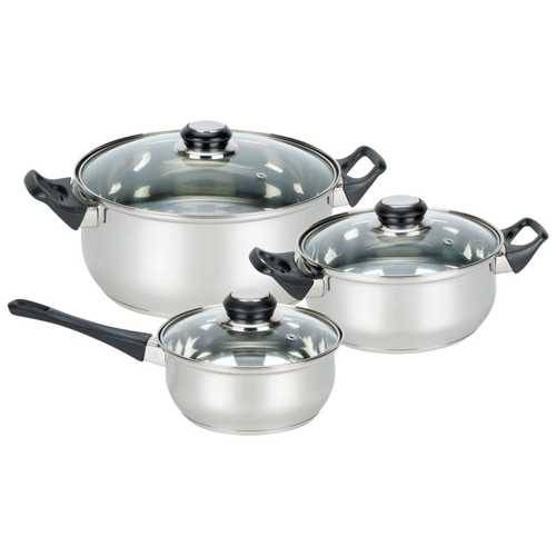 посуда BAKS-SET-6 набор 6пр нерж. сталь(2кастр+ковш с крышками 2/2,8л+1,4л)