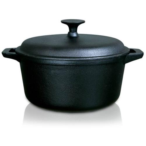 Кастрюля LARA LR02-702 чугун 23,5х11,5см 3,5л крышка, литые ручки, стенка до 5мм