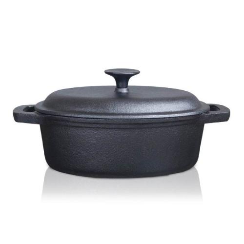 Утятница LARA LR02-700 чугун 29х21х10,5см 3,7л крышка, литые ручки, стенка до 5мм