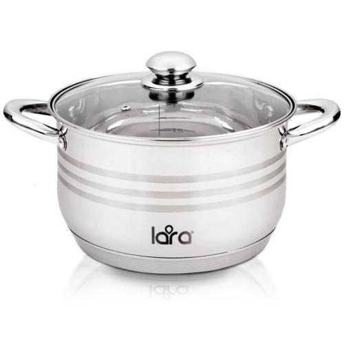 Кастрюля LARA Sonata LR02-581 18х11,5см 2,9л капс инд дно, комбо полировка