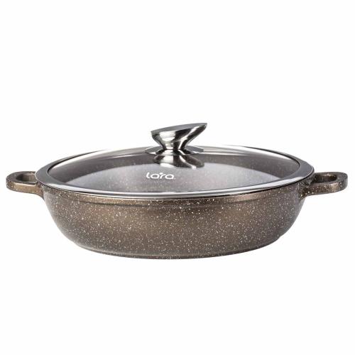 Сотейник LARA CHOCO LR02-213 32х7,5см 4,8л капс инд дно,мрамор