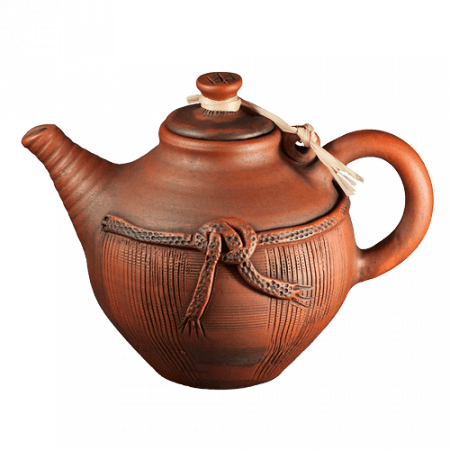 чайник В корзинке глазированная глина