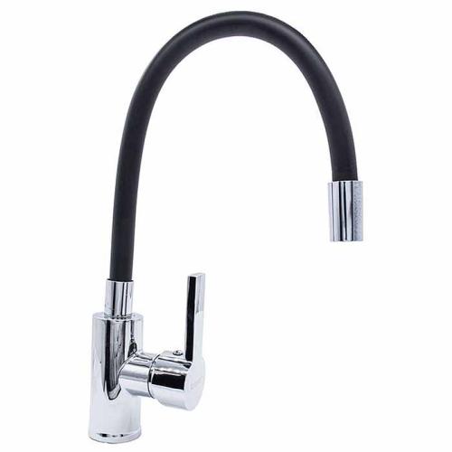 Смеситель для кухни Kranar KC 2626BLACK-N, шаровый, гибкий силикон.излив 020062