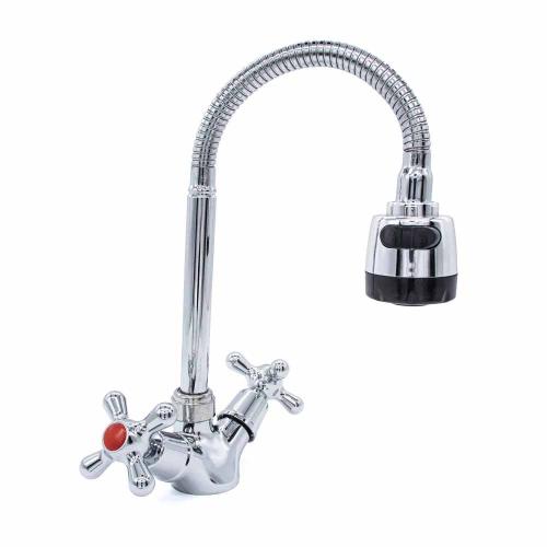 Смеситель для кухни Kranar KC 1806-N, 1/2 керамика, хром, гибкий гофрир.излив 013754