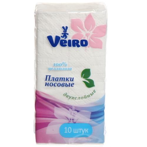 Платочки носовые бумажные Veiro мини 2сл. 10шт
