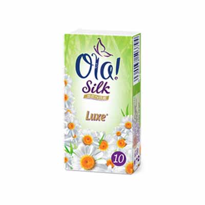 Платочки носовые бумажные OLA SILK SENSE 3сл. ромашка 10шт