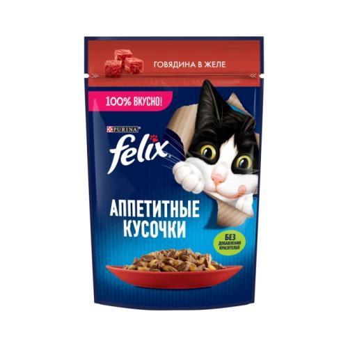 влажн.корм для кошек FELIX Аппетитные кусочки Говядина 75г 12512741