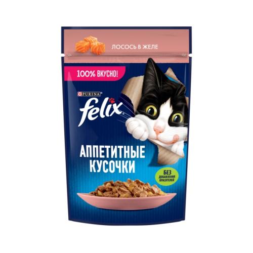 влажн.корм для кошек FELIX Аппетитные кусочки Лосось 75г 12512726
