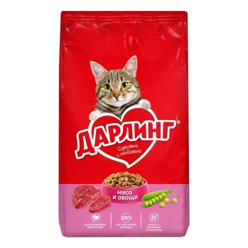 сухой корм для кошек Дарлинг Мясо/овощи 760г 12558866