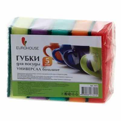 Губка для посуды большая (5шт) 9070