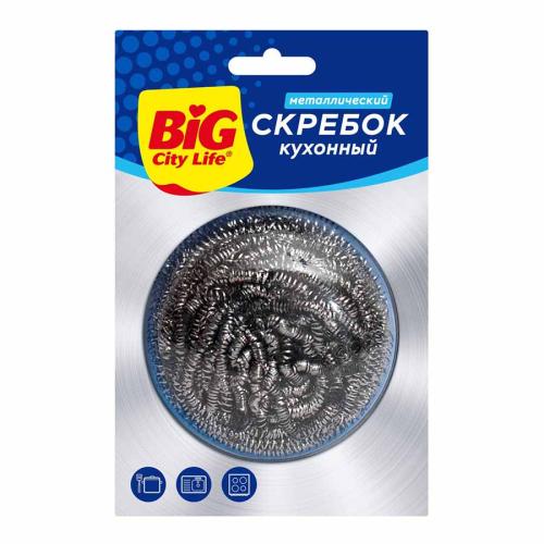 губка металл для посуды, спираль, 1шт Big City 0101