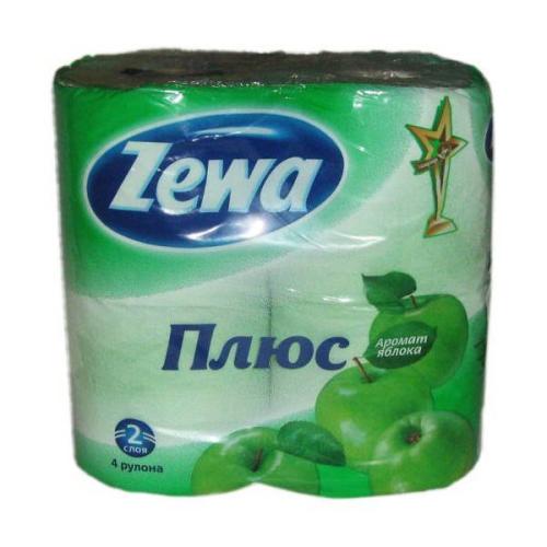 туалетная бумага ZEWA PLUS 2-х слойная Яблоко (4шт)