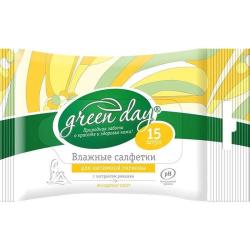 салфетки влажные GreenDay Интимная гигиена 15шт