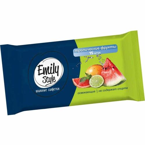 Салфетки влажные Emily Style 15шт Тропические фрукты