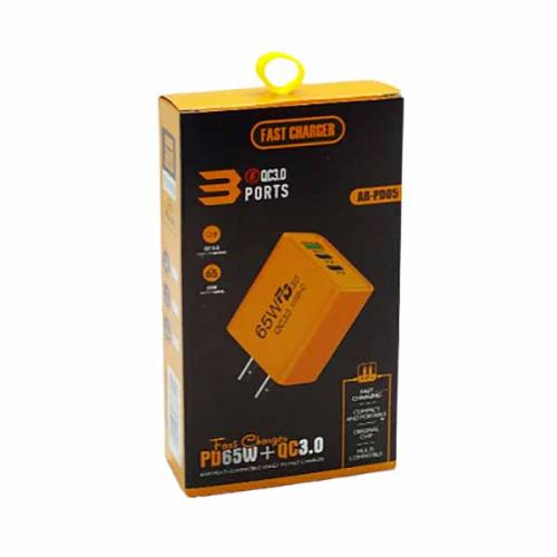 СЗУ 1USB+2PD (б/шн) 65W 5V 3A/9V 2,25A/12V 1,5A AP-PD05  3,0 быстр.зарядка