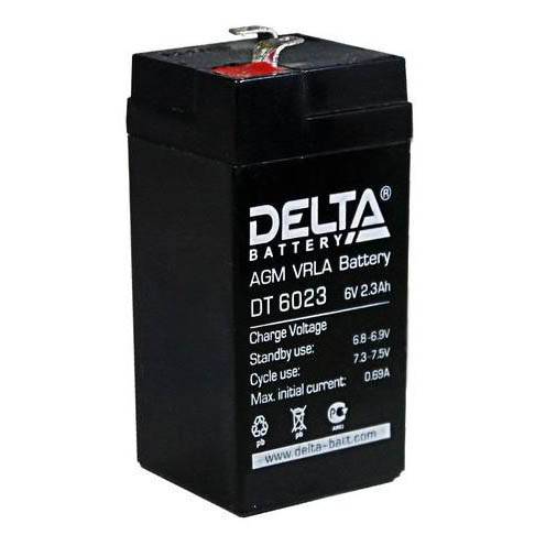аккумулятор свинцово-кислотный DELTA DT 6023 6V 2,3Ah