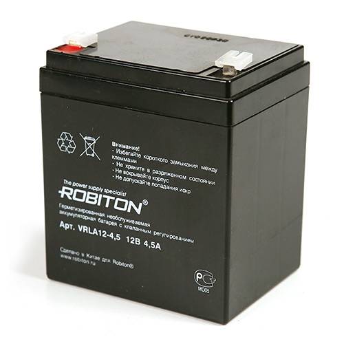 Аккумулятор свинцово-кислотный ROBITON VRLA 12-4,5 12V 4,5Ah