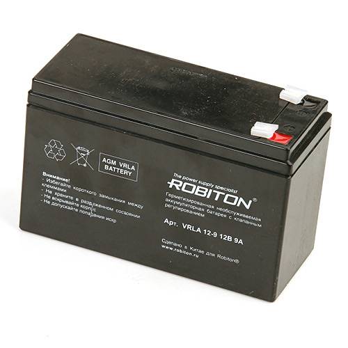 Аккумулятор свинцово-кислотный ROBITON VRLA 12-9 12V 9Ah
