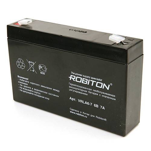 Аккумулятор свинцово-кислотный ROBITON VRLA 6-7 6V 7Ah