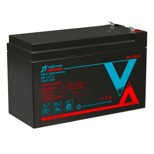 Аккумулятор свинцово-кислотный 12V(7,2А/ч) клеммы F2 Vektor Battery GP 12-7.2S