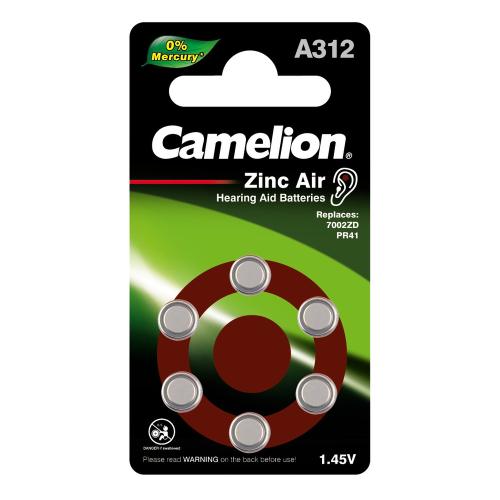 Батарейка ZA312 CAMELION (1.4V,170mAh,для слух. апп. ) бл.-6шт