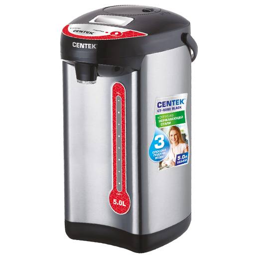 Термопот CENTEK CT-0082 (5л) 750Вт 3 способа под.воды, корпус нерж. сталь