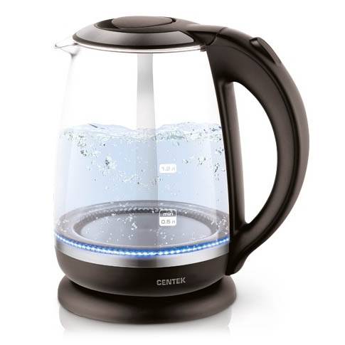 чайник CENTEK CT-0015 (2л) 2200Вт стекло, внутр.LED подсветка
