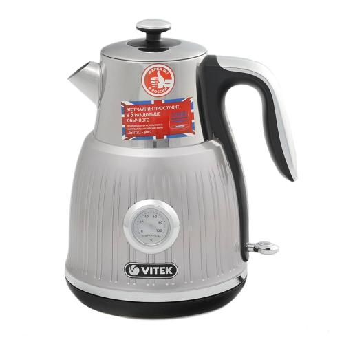 Чайник VITEK-7067 1,6л, 2150Вт, корпус металл,индикация температуры