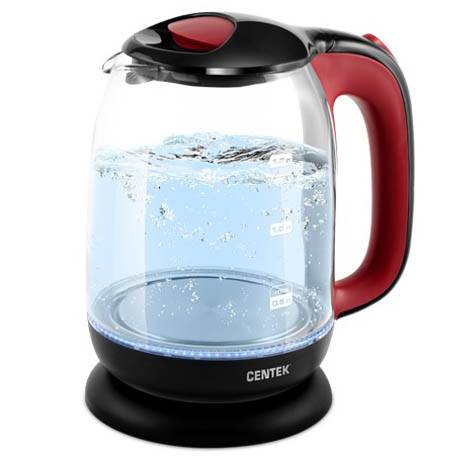 Чайник CENTEK CT-0034 (1,8л) 2200Вт термостойкое стекло внутр. LED подсветка, кнопка черный(black)
