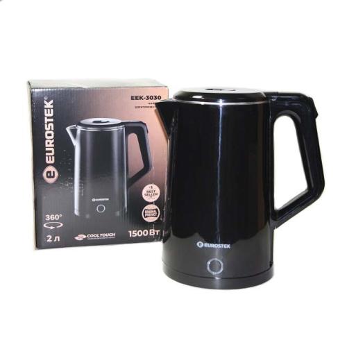 чайник Eurostek EEK-3030 2,0л 1500Вт двухслойный корпус черный