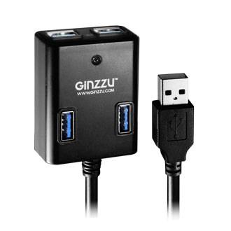 концентратор GINZZU GR-384UAB HUB USB 3.0 4 порта+adapter
