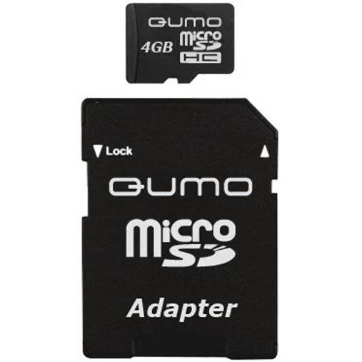 Память SD Micro 4Gb QUMO + adapter класс 4