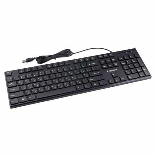 Клавиатура Gembird KB-250, черная 1,8м, 104кл, 12Fn USB, низкий профиль