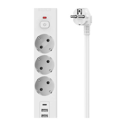 Фильтр питания Perfeo Real Home PF_E2349/2348 3500W 1м, 3вх, 2USB+1Type-C, тройная защита
