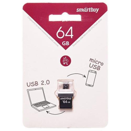 флэш диск 64Gb Smart Buy OTG POKO(USB/microUSB)