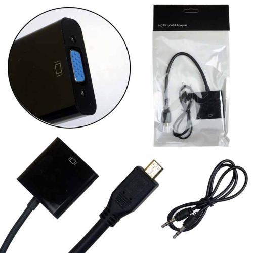 Переходник HDMI micro шт-VGA гн.+3,5мм гн H-33