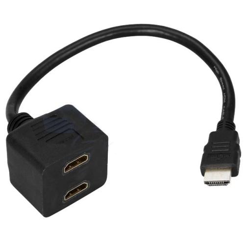 Переходник HDMI штекер- 2х гнездо HDMI с проводом REXANT 17-6832